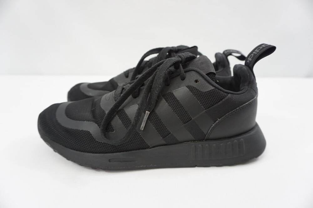 ADIDAS ORIGINALS MULTIX J CORE USED 7 YOUTH TRIPLE BLACK MESH SNEAKERS FX6231